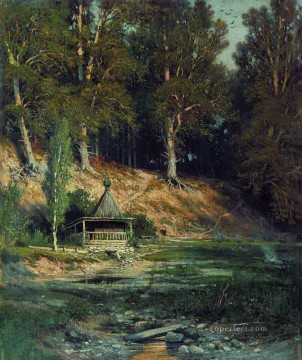 la capilla en el bosque 1893 paisaje clásico Ivan Ivanovich árboles Pinturas al óleo
